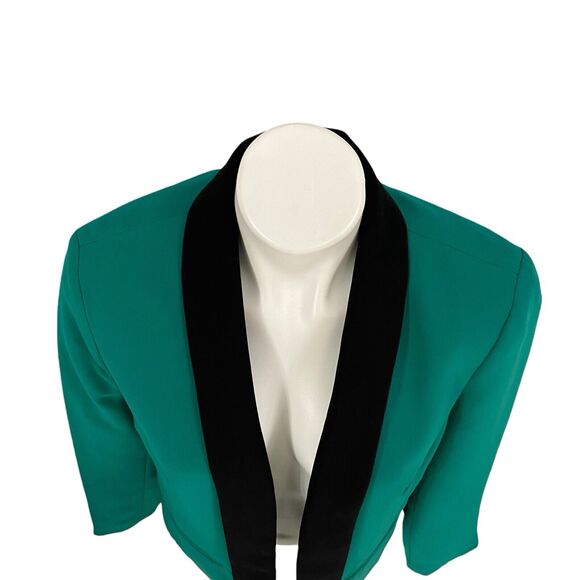 INC Blazer Womens Large Green Jacket Work Capsule Office Minimalist Corpcore - Picture 14 of 16
